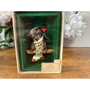 Vintage 1982 Hallmark Raccoon Surprises‎ Ornament Keepsake Original Box